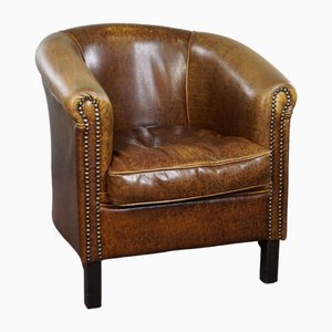 English Style Leather Club Chair with Decorative Nails