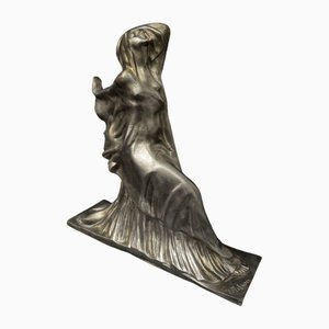 Estatua Art Déco de bailarina con velo de Serge Zelikson