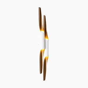 White and Golden Metal Wall Lamp by Thai Natura