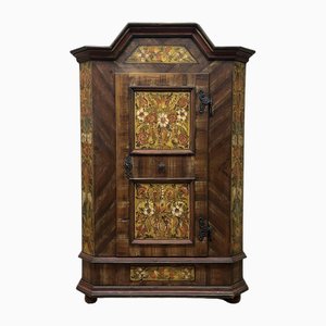 Painted Gable Cupboard with Beveled Sides, 1850s