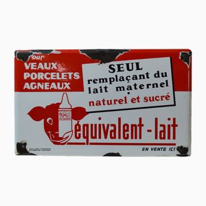 Plaque Équivalent au Lait Émaillé, 1950s