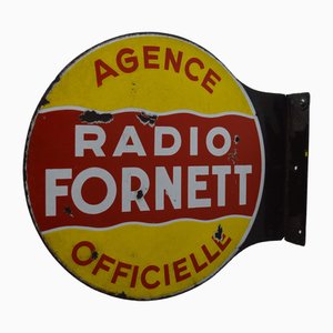 Emailliertes Fornett Radio Plakette, 1930er