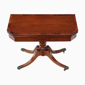 Antique Georgian Folding Console Table in Mahogany and Rosewood, 1810