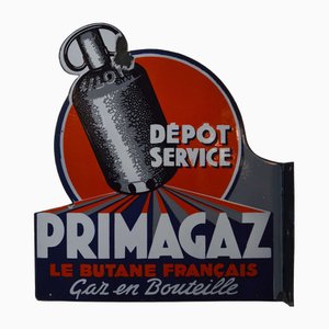 Emailliertes Schild von Primagaz, 1930er