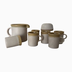 Set da caffè vintage in ceramica, anni '80, set di 8