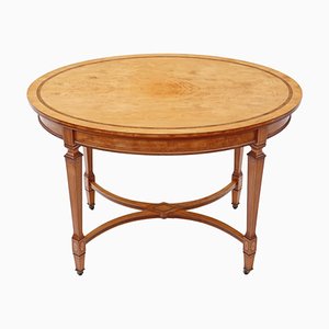 Centre de Table Victorien Antique en Bois Satiné, 1890s