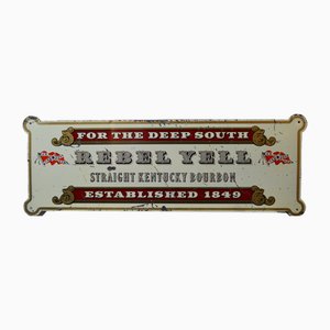 Placa publicitaria de Bourbon Rebel Yell, años 50
