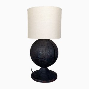 Vintage Brushed Pinewood Table Lamp, 2000s