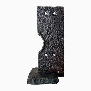 Brutalist Iron & Stone Sculpture