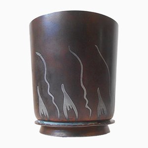 Dänische Metallurgy Art Deco Vase von G&C Copenhagen, 1921