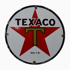 Placa Texaco esmaltada, años 60
