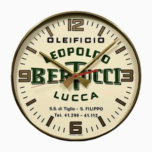 Reloj de pared publicitario italiano vintage, años 70