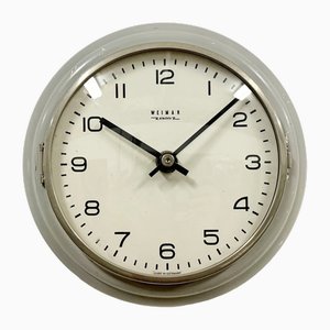 Vintage East German Grey Wall Clock from Weimar Electric, 1970s