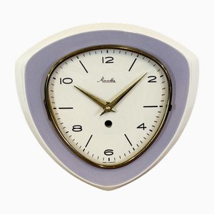 Vintage Purple Porcelain Wall Clock from Mauthe, 1970s