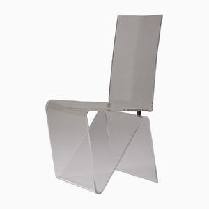 Silla plegable Acylic de vidrio de Maurice Marty para Roche Bobois, años 90