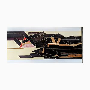 Pablo Palazuelo, Large Abstraction Triptych, Original Lithograph, 1955