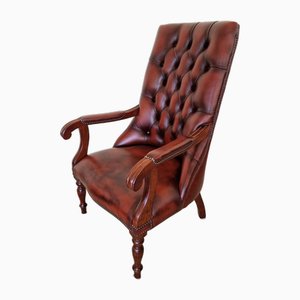 Chesterfield Lounge Armchair with Genuine Leather, 1960s
