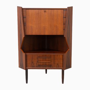 Mueble esquinero danés vintage de palisandro con bar seco, años 60.