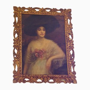 Riccardo Galli, Portrait, Early 1900s, Oil on Canvas, Framed