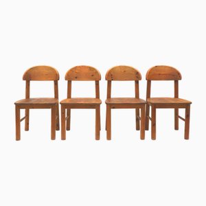 Pine Dining Room Chairs by Rainer Daumiller, 1970s, Set of 4