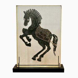 Artista italiano, Escultura de caballo, años 70, Resina