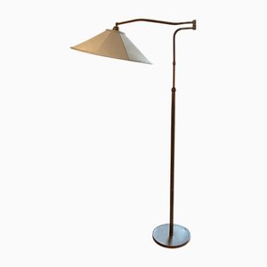 Italian Brass Swing Arm Floor Lamp