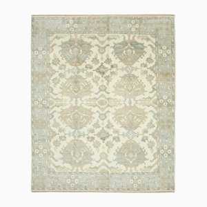 Handmade Wool Oriental Beige Oushak Rug