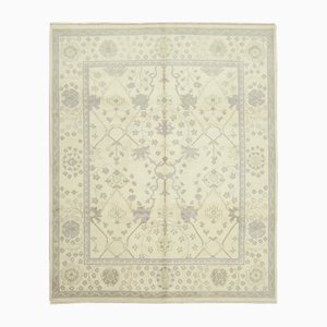 Handgemachter Orientalischer Beige Oushak Teppich