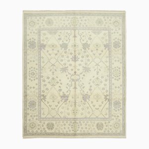 Handmade Wool Oriental Beige Oushak Carpet