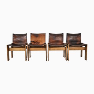 Monk Dining Chairs attributed to Afra & Tobia Scarpa for Molteni, 1970s, Set of 4