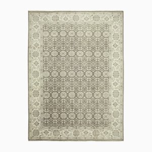 Handgefertigter Oushak Teppich aus anatolischer Wolle in Beige