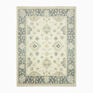 Tapis Oushak Beige en Laine Fait Main Anatolian