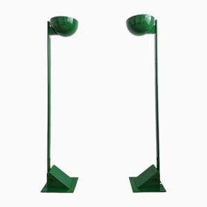 Lámparas de pie vintage en verde de Bjorn Sahlén, años 80. Juego de 2