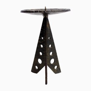 Brutalist Iron Candleholder, 1950s