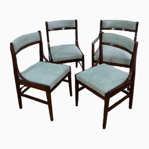 Ico Parisi zugeschriebene Esszimmerstühle aus Mahagoni für Cassina, Italien, 1960er, 4er Set