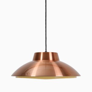 Danish Copper-Colored UFO Hanging Lamp from Nordisk Solar Compagni, 1960s