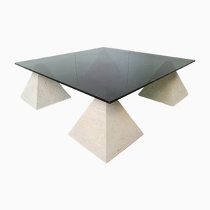 Table Basse Pyramide Vintage en Pierre, 1970s