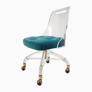 Mid-Century Acrylic Glass Vanity Chair from Hill Manufacturing