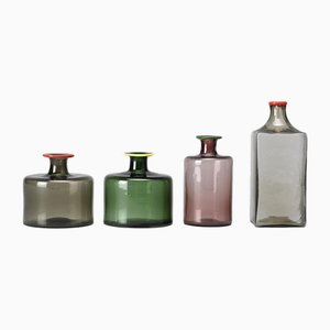 Blown Glass Bottles by Fulvio Bianconi for Venini, 1960s, Set of 4