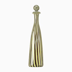 Hand Blown Glass Bottle by Fulvio Bianconi for Venini, 1960s