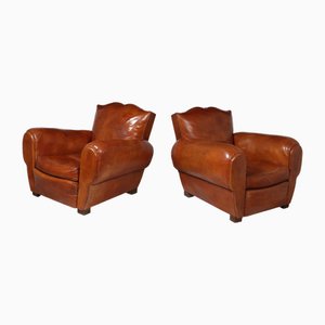 French Moustache Back Club Armchairs, 1935, Set of 2