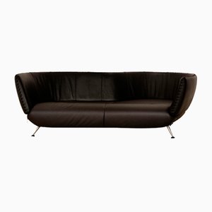 Ds 102 Leather Two-Seater Black Sofa from de Sede