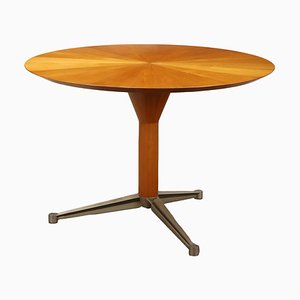 Vintage Table in Wood & Brass, Italy, 1960s