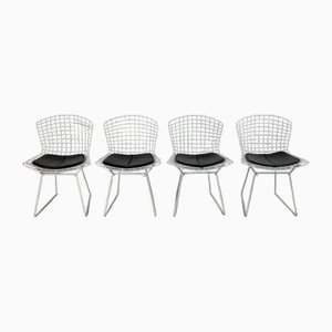 Chaises d'Appoint Vintage Blanches par Harry Bertoia, 1950s, Set de 4