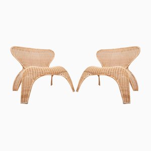 Vintage Gulte Stühle aus Rattan & Korbgeflecht von Ikea, Schweden, 1990er, 2er Set