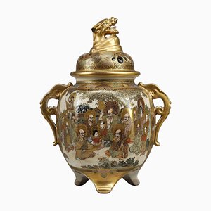 Quemador de perfume Satsuma de porcelana, década de 1890