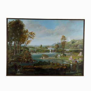 Romantic Style Panorama, Mid-19th Century, Large Oil on Canvas