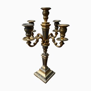 Large Table Candlestick in Gilded Silver