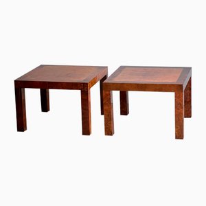 Burl Side Tables, 1970s, Set of 2