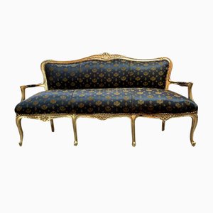 Französisches Louis XV Sofa aus vergoldetem Holz